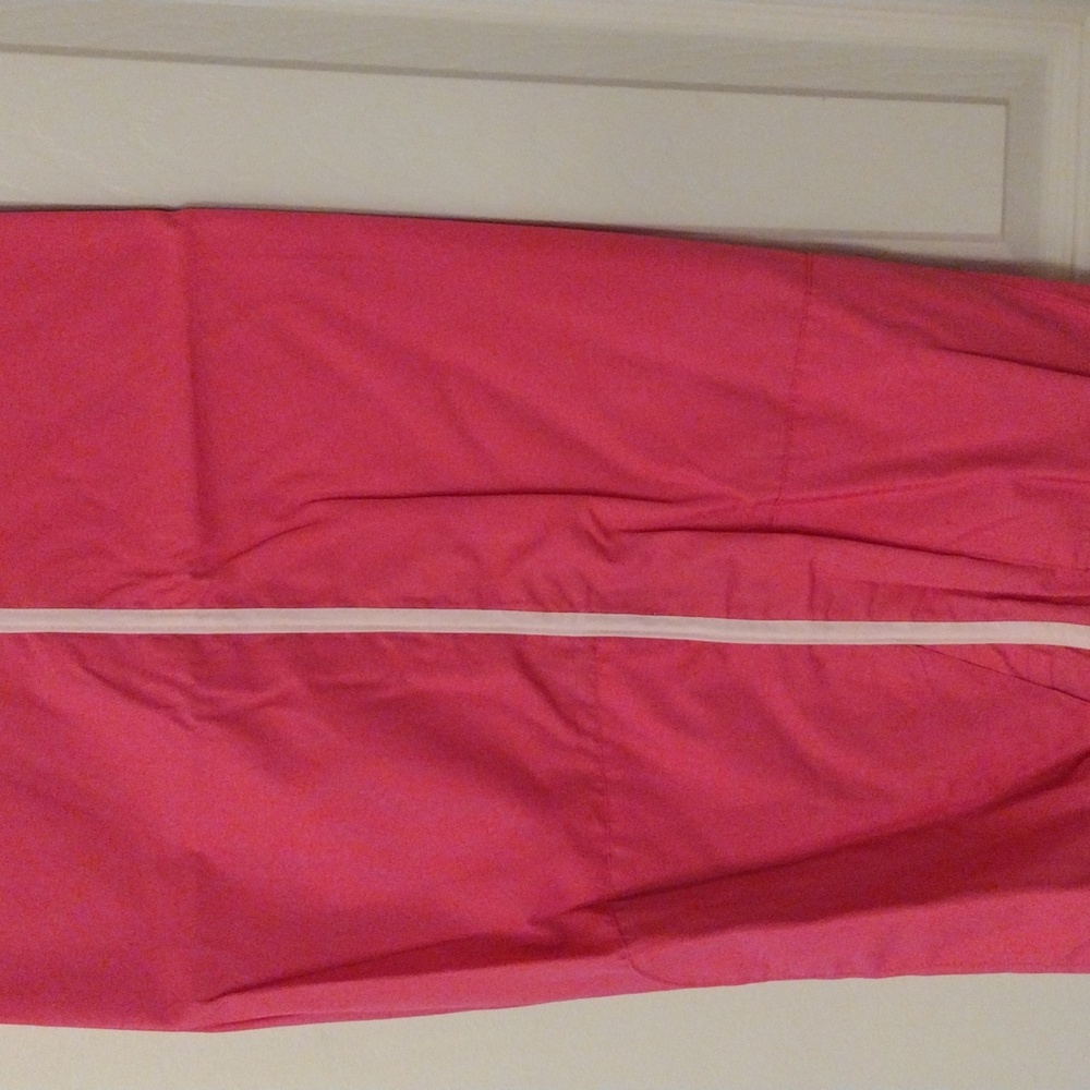 Two piece scrub set pink trim in light pink